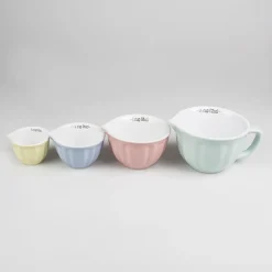 Tassen Messbecher Set 4 Teilig Porzellan Pastell Töne