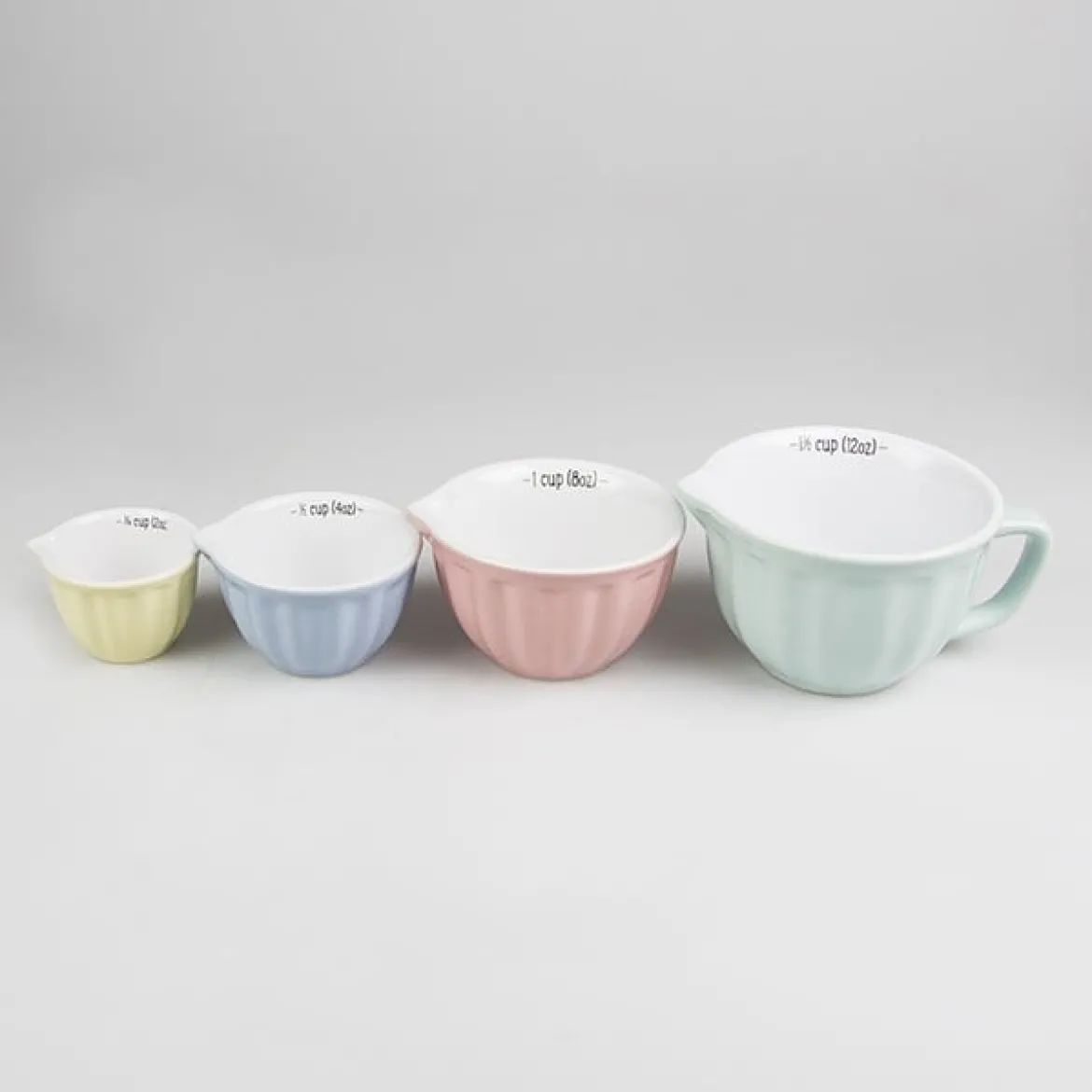 Tassen Messbecher Set 4 Teilig Porzellan Pastell Töne