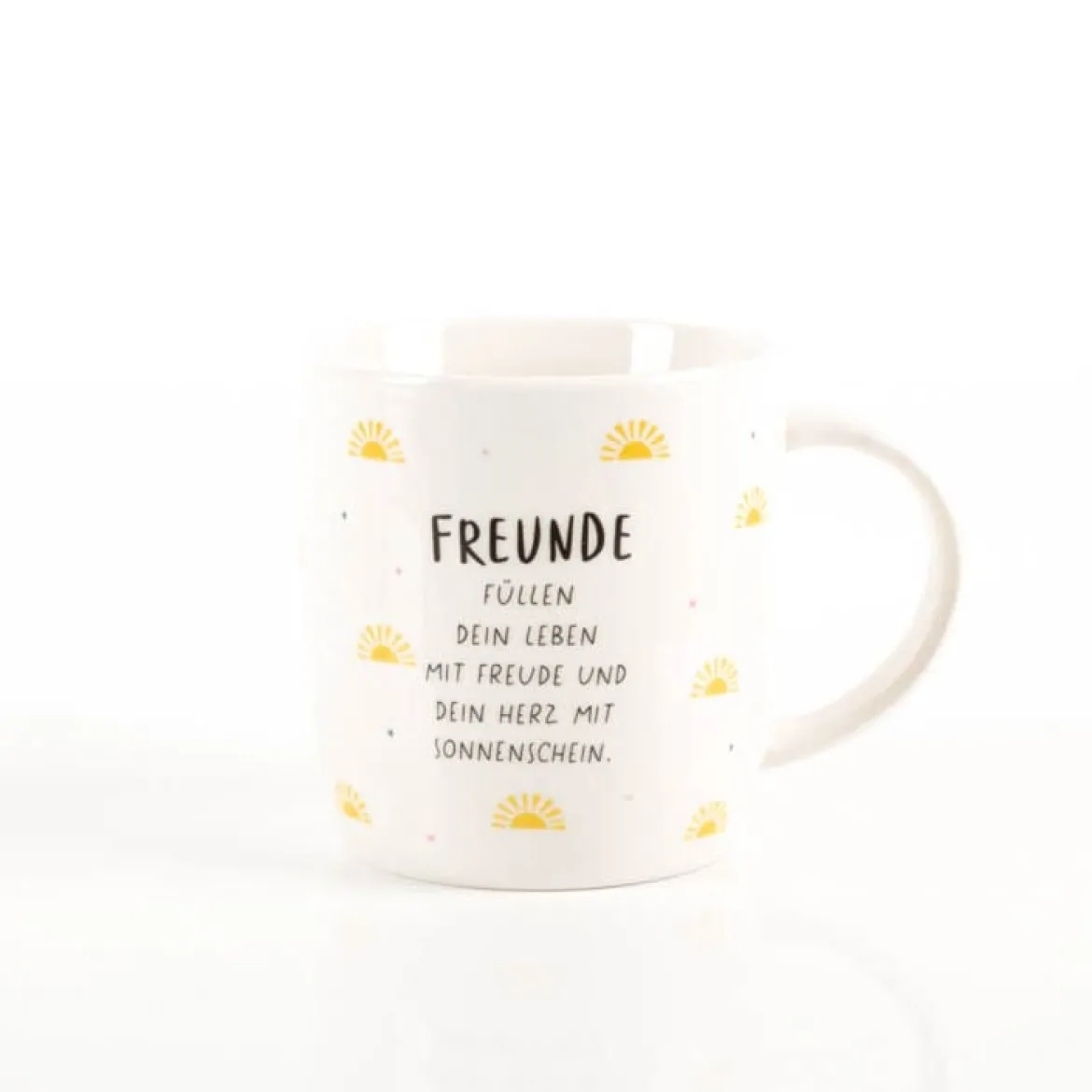 Tasse "Freunde..." mit Sonnenschein aus Porzellan 300ml von Grafik Werkstatt