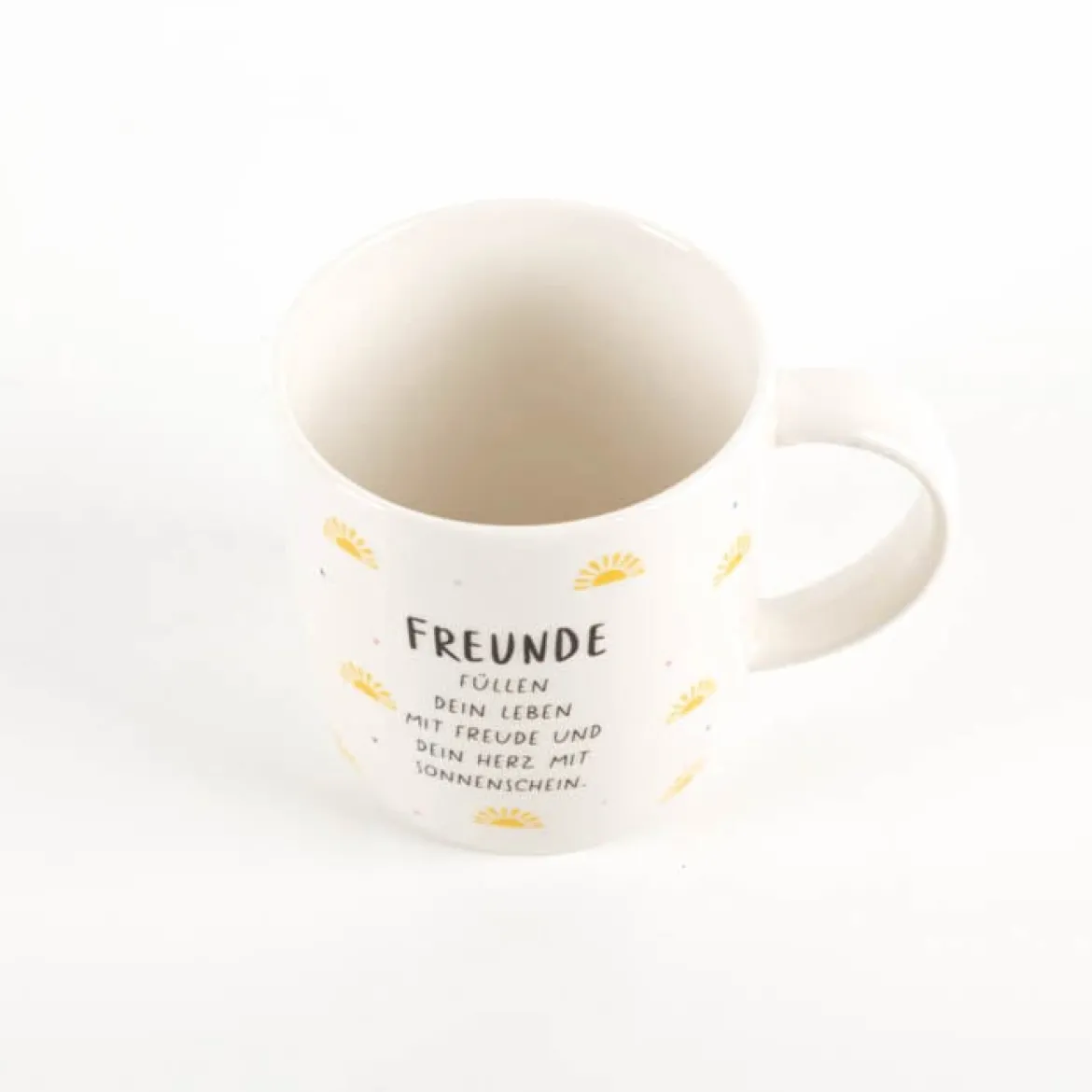 Tasse "Freunde..." mit Sonnenschein aus Porzellan 300ml von Grafik Werkstatt