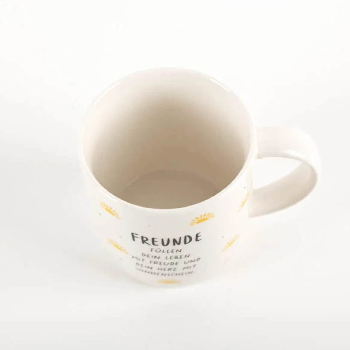 Tasse "Freunde..." mit Sonnenschein aus Porzellan 300ml von Grafik Werkstatt