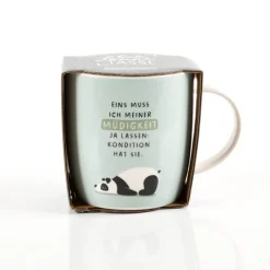 Tasse "Müdigkeit..." Panda aus Porzellan 300ml von Grafik Werkstatt