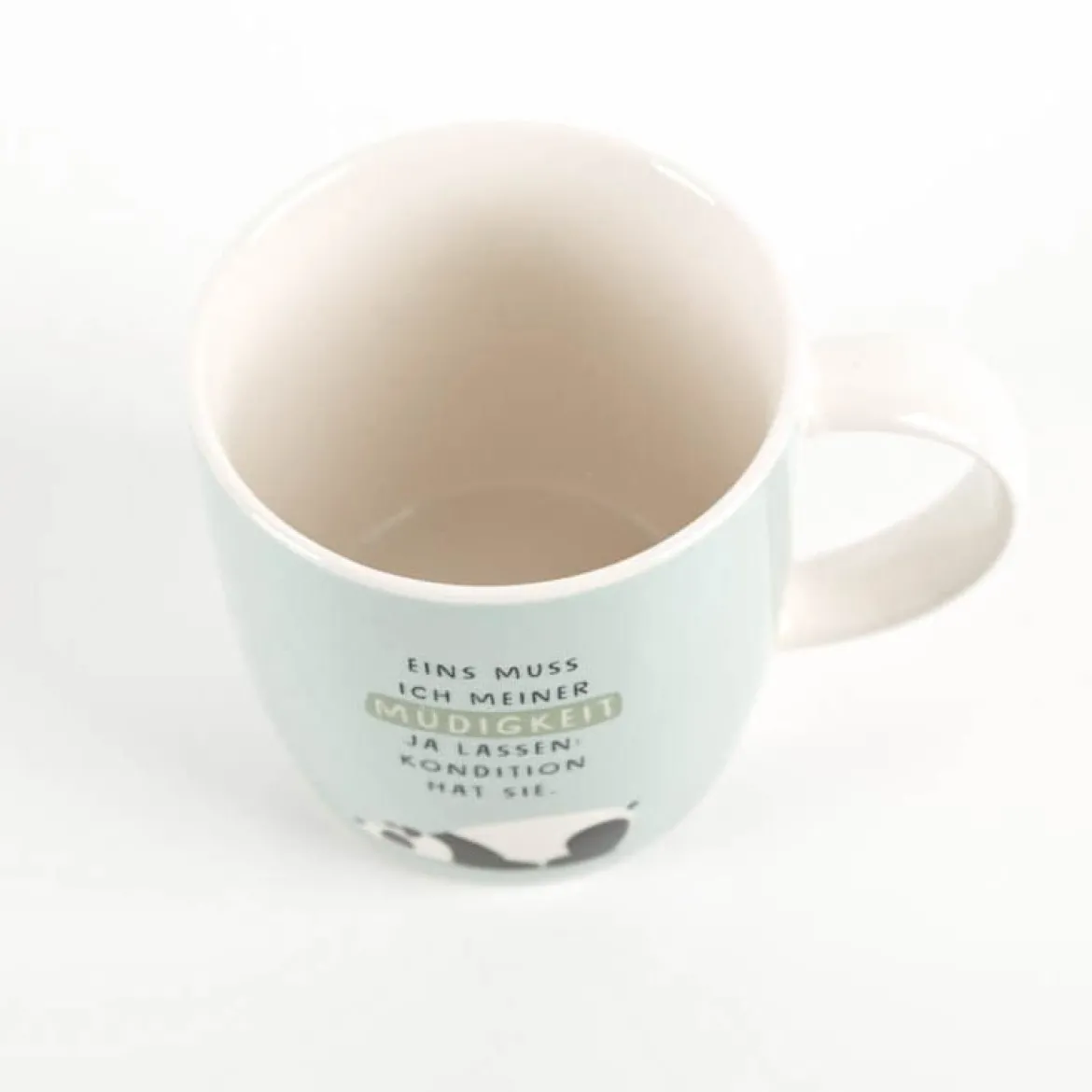 Tasse "Müdigkeit..." Panda aus Porzellan 300ml von Grafik Werkstatt
