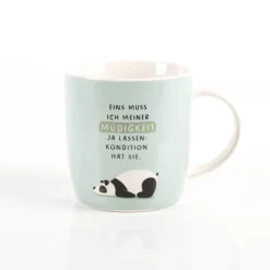 Tasse "Müdigkeit..." Panda aus Porzellan 300ml von Grafik Werkstatt