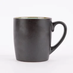 Tasse reactive glaze reaktive Glasur schwarz türkis 12x9cm