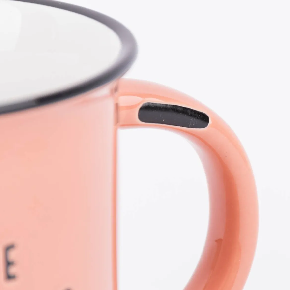Tasse Vintage aus Keramik in Emaille-Optik Beste Mama der Welt lachsorange schwarz 400ml von Grafik Werkstatt
