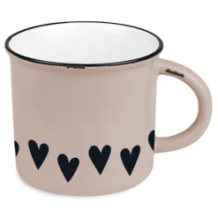 Tasse Vintage Herzen beige 400ml von Grafik Werkstatt