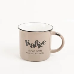 Tasse Vintage Kaffee Mahlzeit Keramik im Emaille-Look 400ml von Grafik Werkstatt