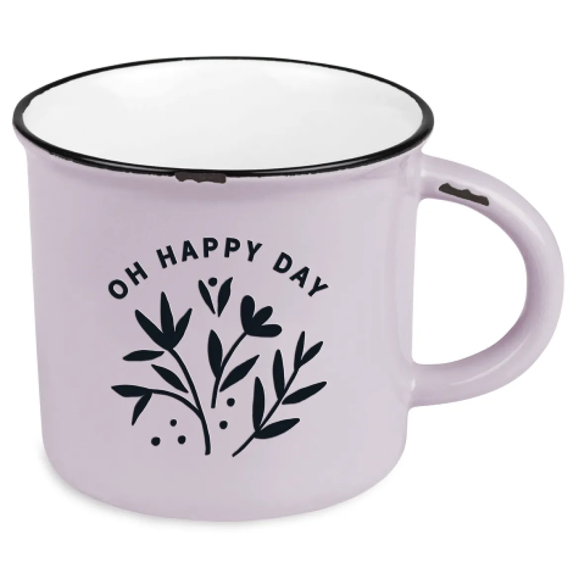 Tasse Vintage OH HAPPY DAY lila 400ml von Grafik Werkstatt