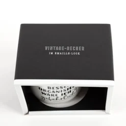 Tasse Vintage "Besser organisiert..." Keramik im Emaille-Look 400ml von Grafik Werkstatt