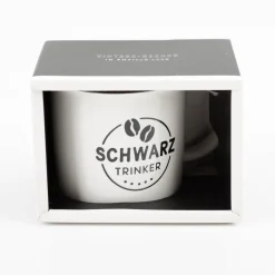 Tasse Vintage Schwarztrinker Keramik im Emaille-Look 400ml von Grafik Werkstatt