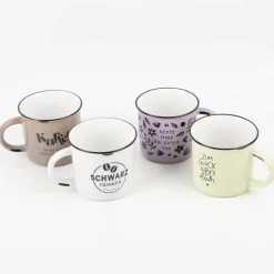 Tasse Vintage Schwarztrinker Keramik im Emaille-Look 400ml von Grafik Werkstatt