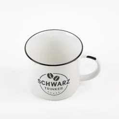 Tasse Vintage Schwarztrinker Keramik im Emaille-Look 400ml von Grafik Werkstatt