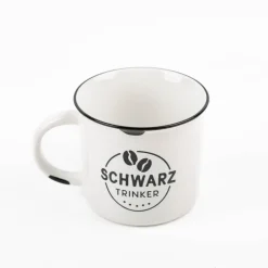 Tasse Vintage Schwarztrinker Keramik im Emaille-Look 400ml von Grafik Werkstatt