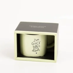 Tasse Vintage Zum Glück gibt´s dich Keramik im Emaille-Look 400ml von Grafik Werkstatt