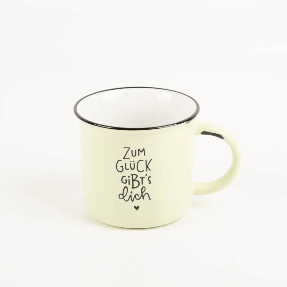 Tasse Vintage Zum Glück gibt´s dich Keramik im Emaille-Look 400ml von Grafik Werkstatt
