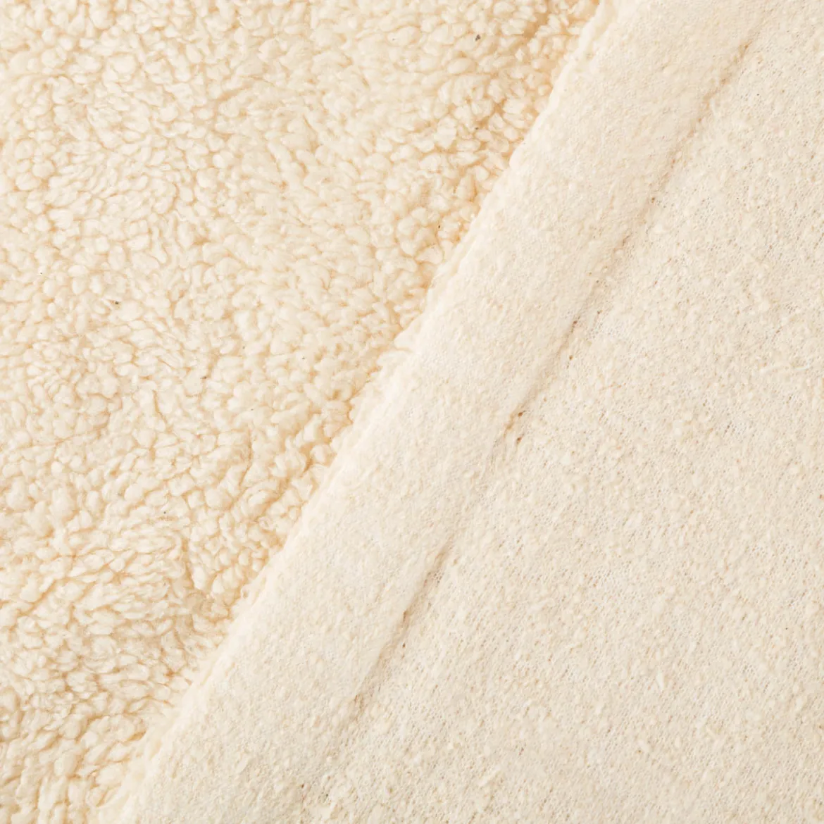 Teddy Fleece Baumwoll Krimmer Plüschstoff einfarbig beige 1,6m Breite
