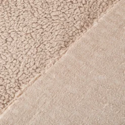 Teddy Fleece Baumwoll Krimmer Plüschstoff einfarbig taupe 1,6m Breite