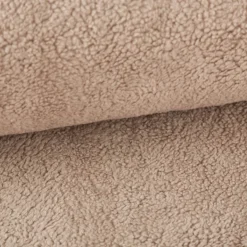 Teddy Fleece Baumwoll Krimmer Plüschstoff einfarbig taupe 1,6m Breite