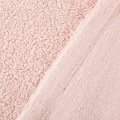 Teddy Fleece Baumwoll Krimmer Plüschstoff einfarbig hell rosa 1,6m Breite