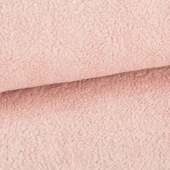 Teddy Fleece Baumwoll Krimmer Plüschstoff einfarbig hell rosa 1,6m Breite