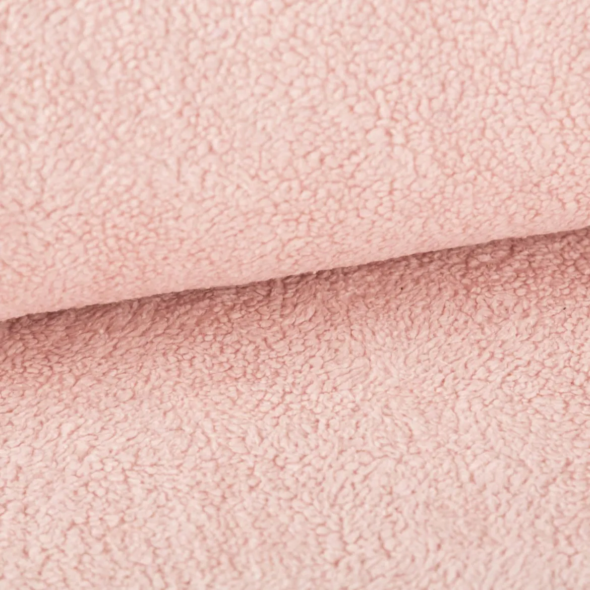 Teddy Fleece Baumwoll Krimmer Plüschstoff einfarbig hell rosa 1,6m Breite