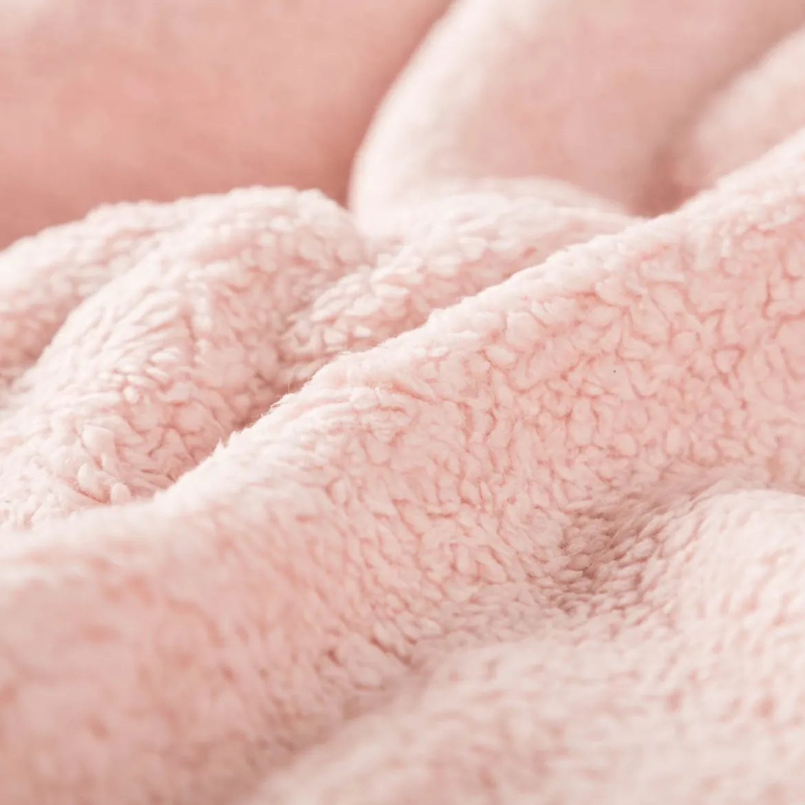 Teddy Fleece Baumwoll Krimmer Plüschstoff einfarbig hell rosa 1,6m Breite