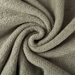 Teddy Fleece Baumwoll Krimmer Plüschstoff einfarbig alt grün 1,6m Breite