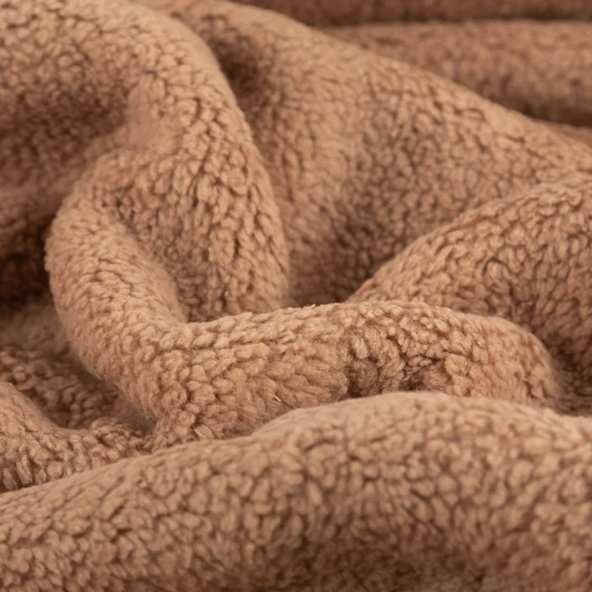 Teddy Fleece Baumwoll Krimmer Plüschstoff einfarbig braun 1,6m Breite