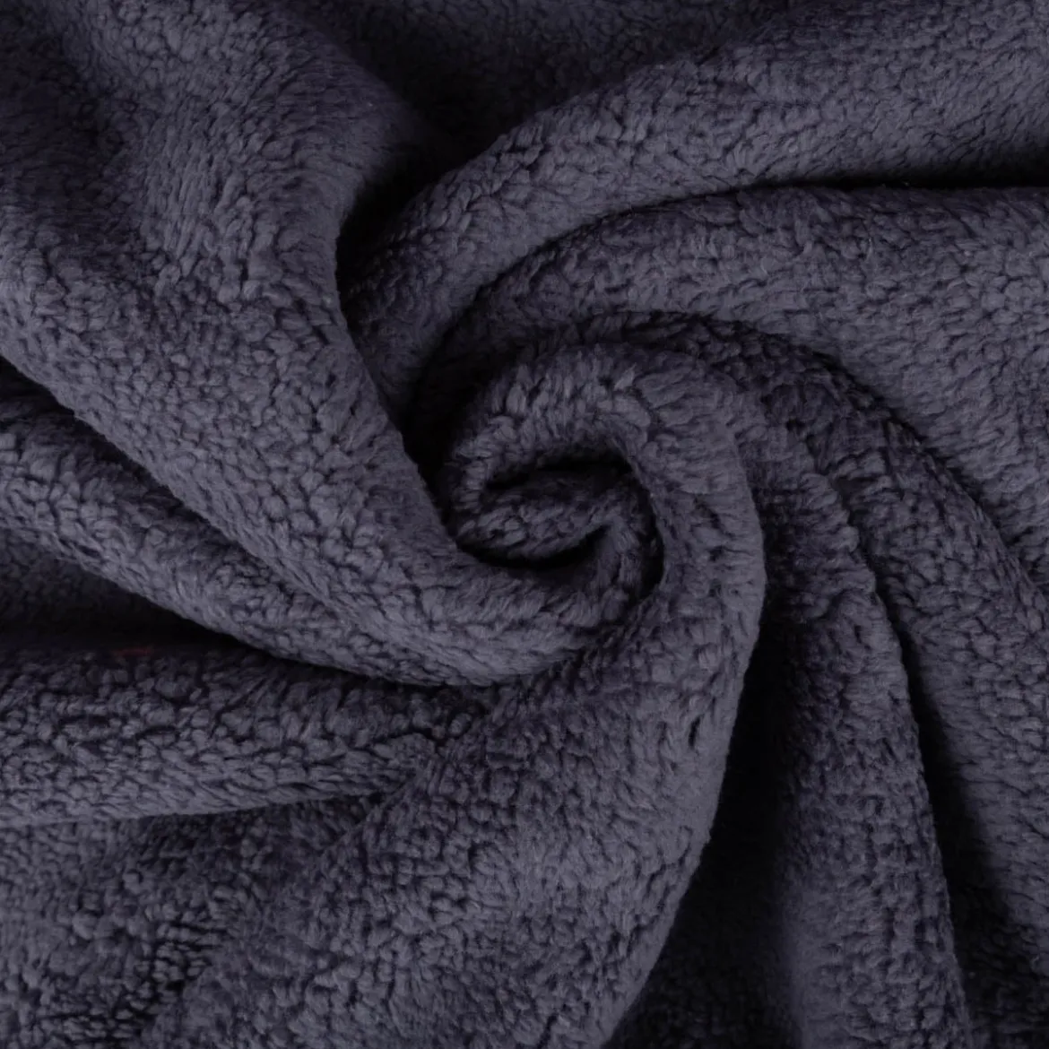Teddy Fleece Baumwoll Krimmer Plüschstoff einfarbig jeansblau 1,6m Breite