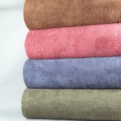 Teddy Fleece Baumwoll Krimmer Plüschstoff einfarbig jeansblau 1,6m Breite