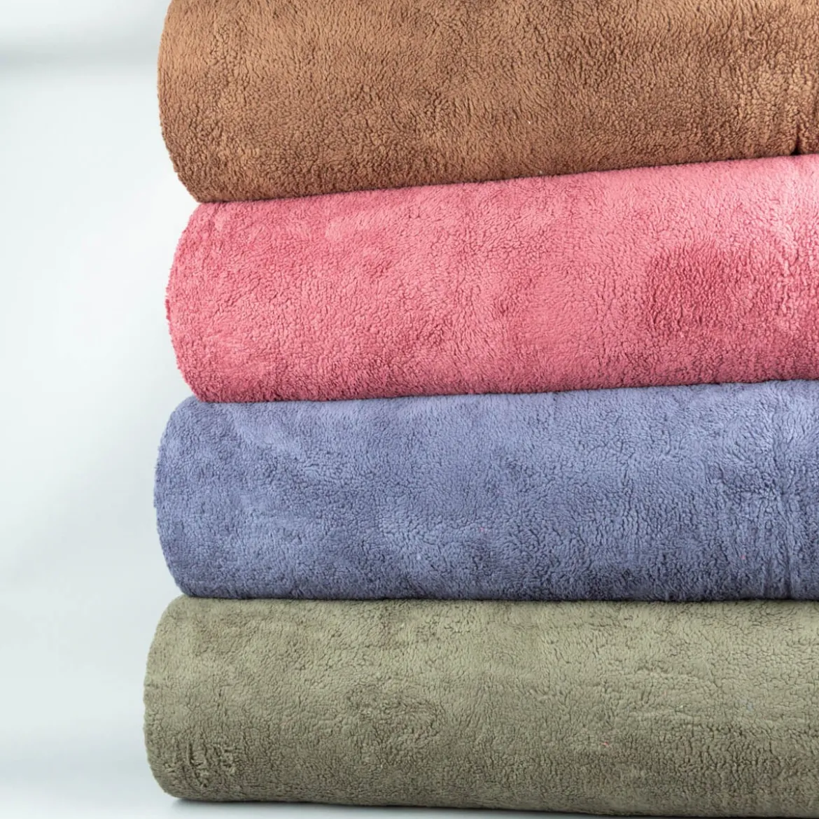 Teddy Fleece Baumwoll Krimmer Plüschstoff einfarbig jeansblau 1,6m Breite