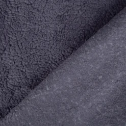 Teddy Fleece Baumwoll Krimmer Plüschstoff einfarbig jeansblau 1,6m Breite