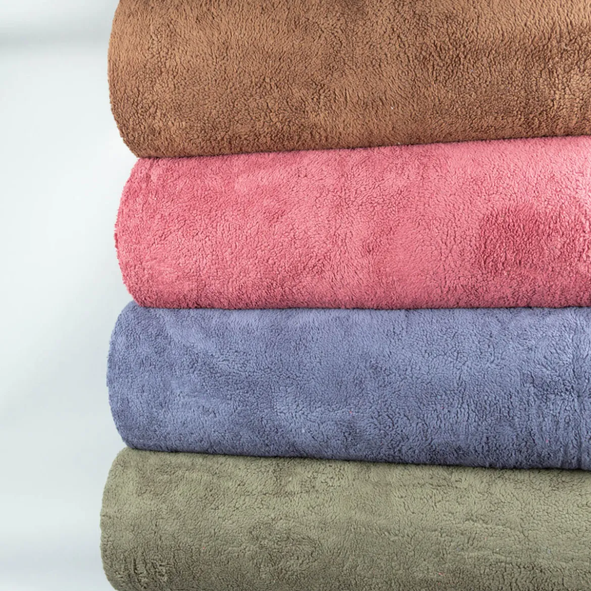 Teddy Fleece Baumwoll Krimmer Plüschstoff einfarbig blush-rot 1,6m Breite