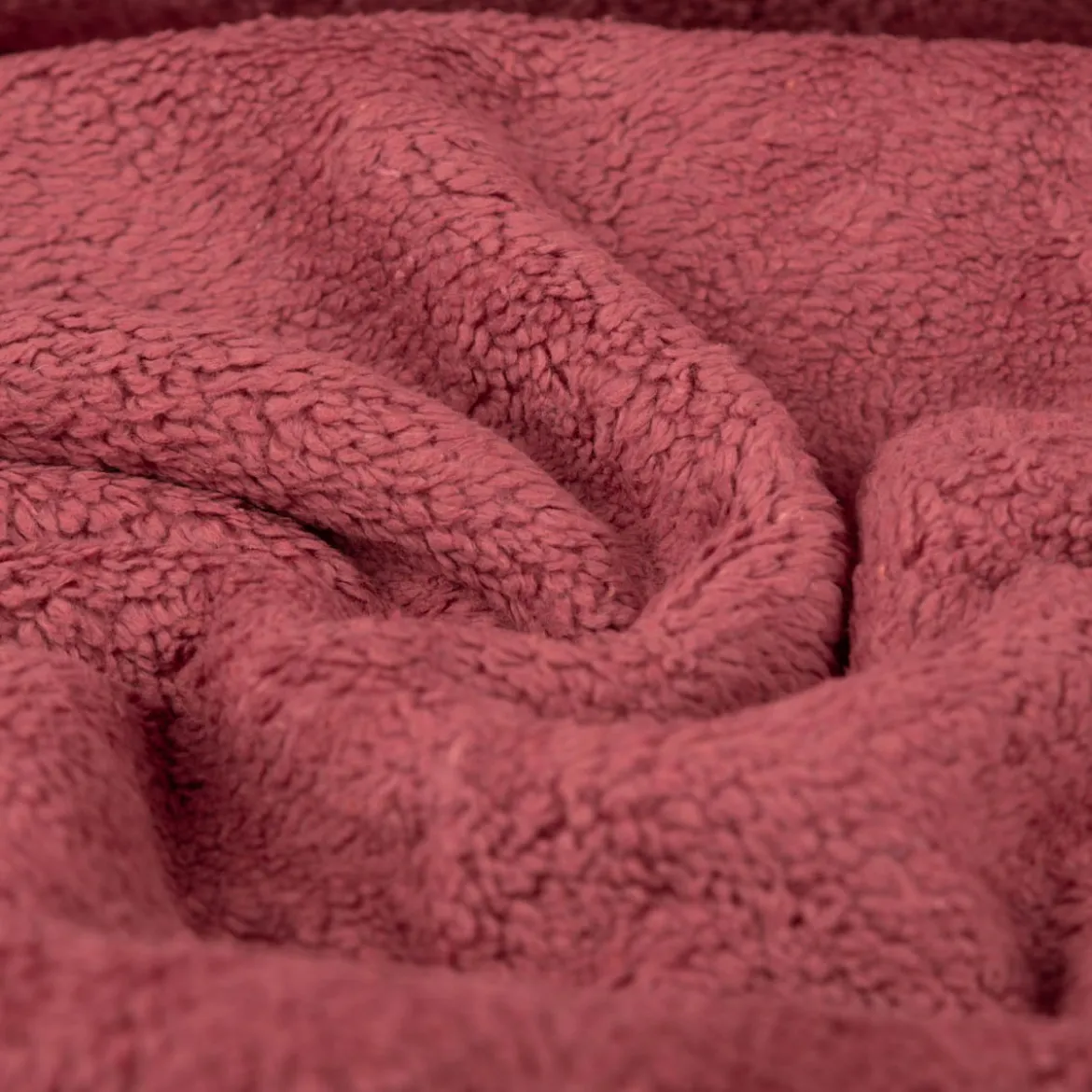 Teddy Fleece Baumwoll Krimmer Plüschstoff einfarbig blush-rot 1,6m Breite