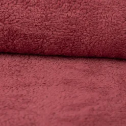 Teddy Fleece Baumwoll Krimmer Plüschstoff einfarbig blush-rot 1,6m Breite