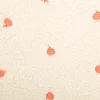 Teddystoff Boucle Pfirsich Stickerei ecru orange 140cm Breite