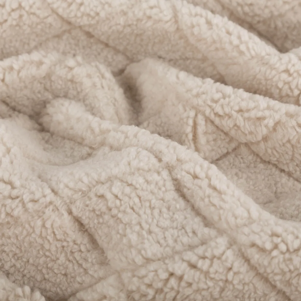 Teddystoff Diamond Rauten helles Beige 158cm Breite