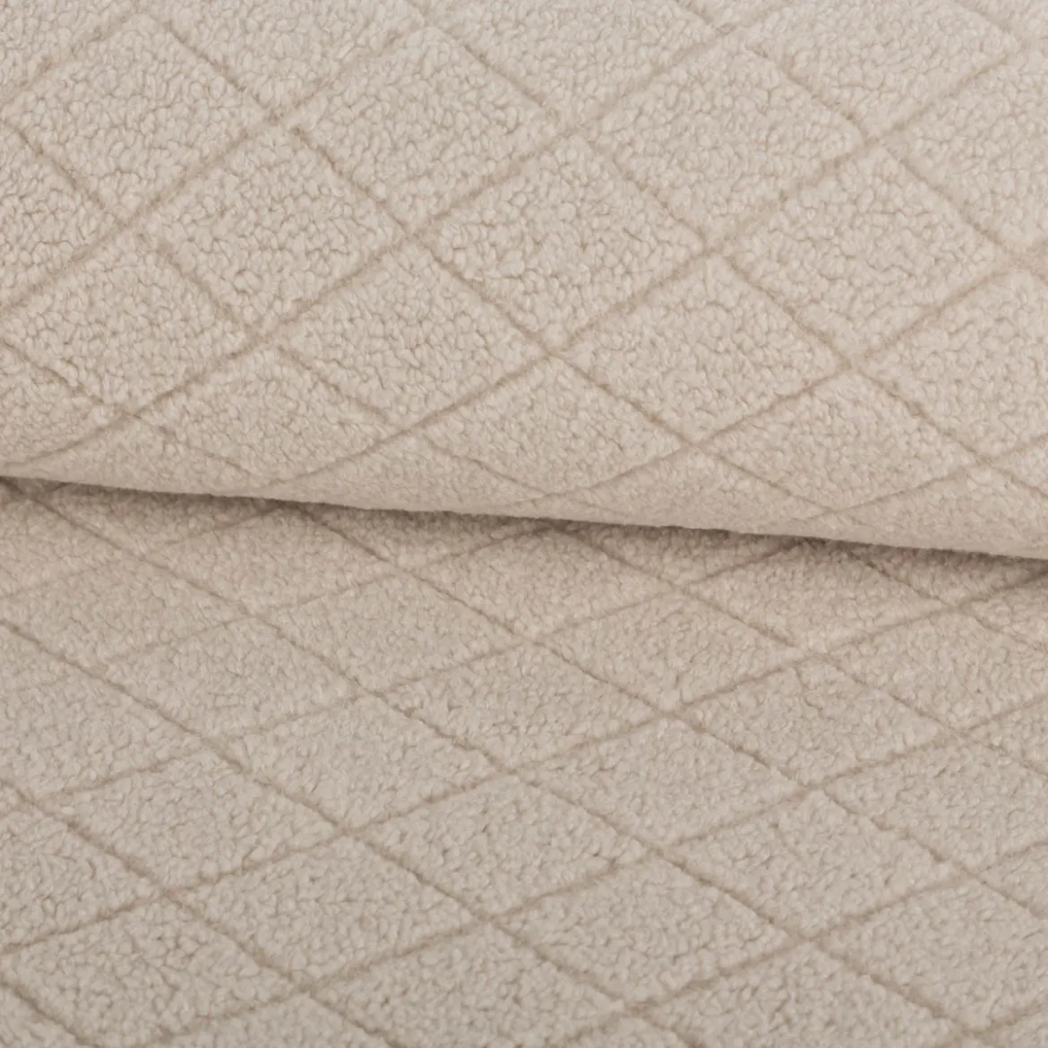 Teddystoff Diamond Rauten helles Beige 158cm Breite