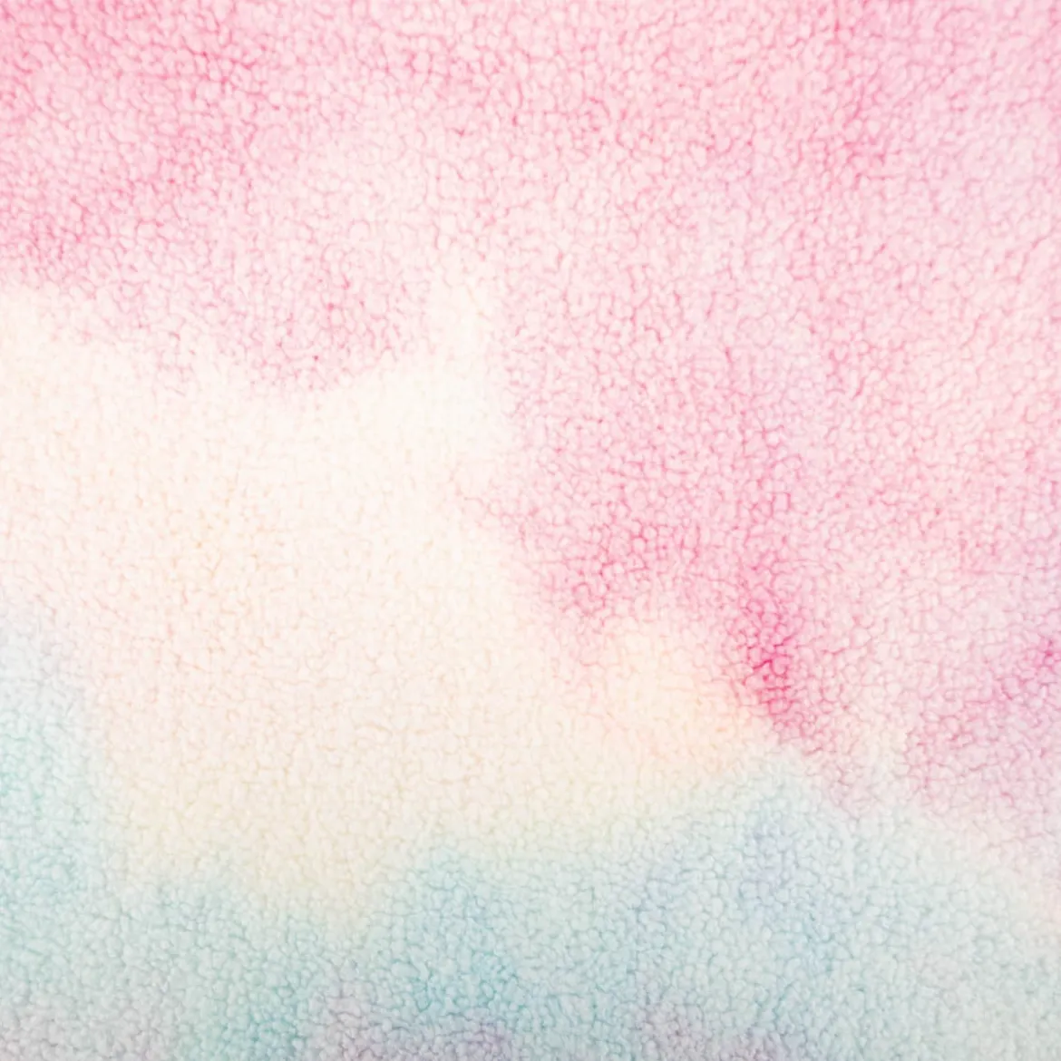 Teddystoff Teddyplüsch Rainbow Batik pastell rosa hellblau gelb 1,5m Breite