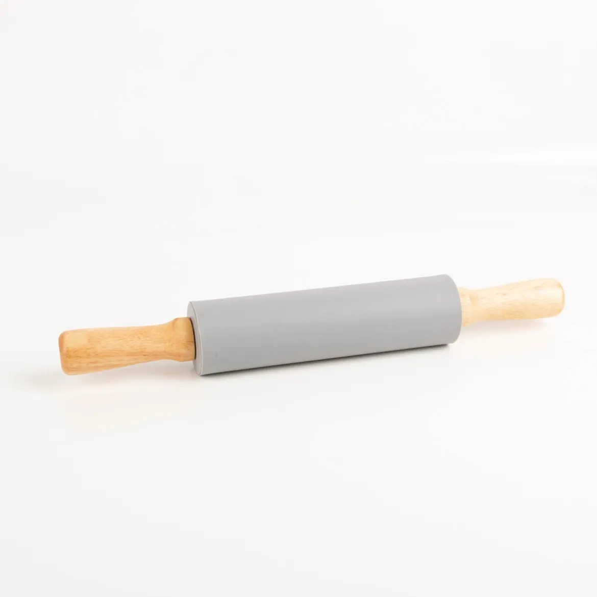 Teigrolle Silikon Holzgriffe 38x5,5cm grau natur von Creativ Company