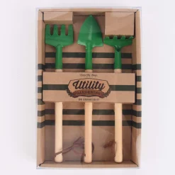 Temerity Jones Mini Gartenhelfer Set Utility 3teilig natur grün 22,5x14,5x3cm