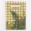 Temerity Jones Notizbuch Farnblätter Wiener Geflecht DIN A6 grün goldfarbig 10,5x14,8cm