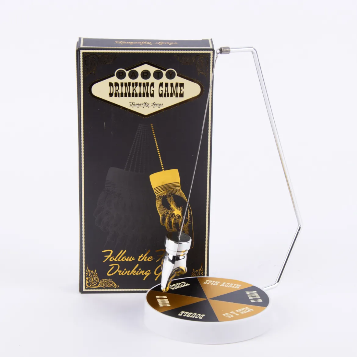 Temerity Jones Party Trinkspiel Follow the Finger schwarz goldfarbig 22x9,5cm