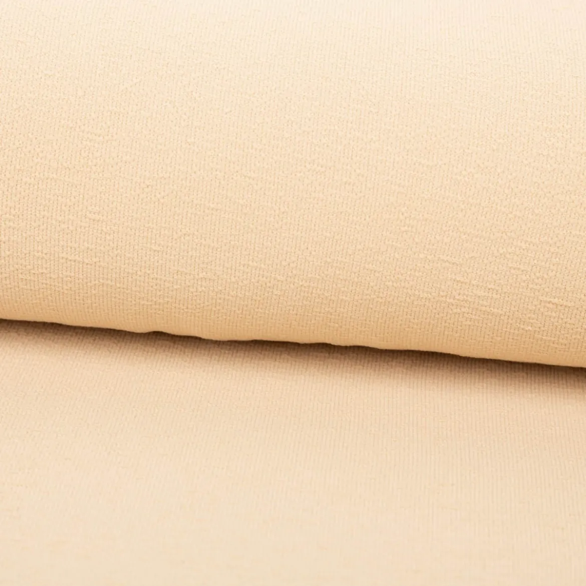 Terry Krepp Jersey Stoff Baumwolle uni beige 145cm elastisch & hautfreundlich