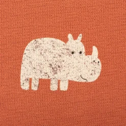 Terry Krepp Jersey Stoff Baumwolle Nashorn terracotta 145cm elastisch & hautfreundlich