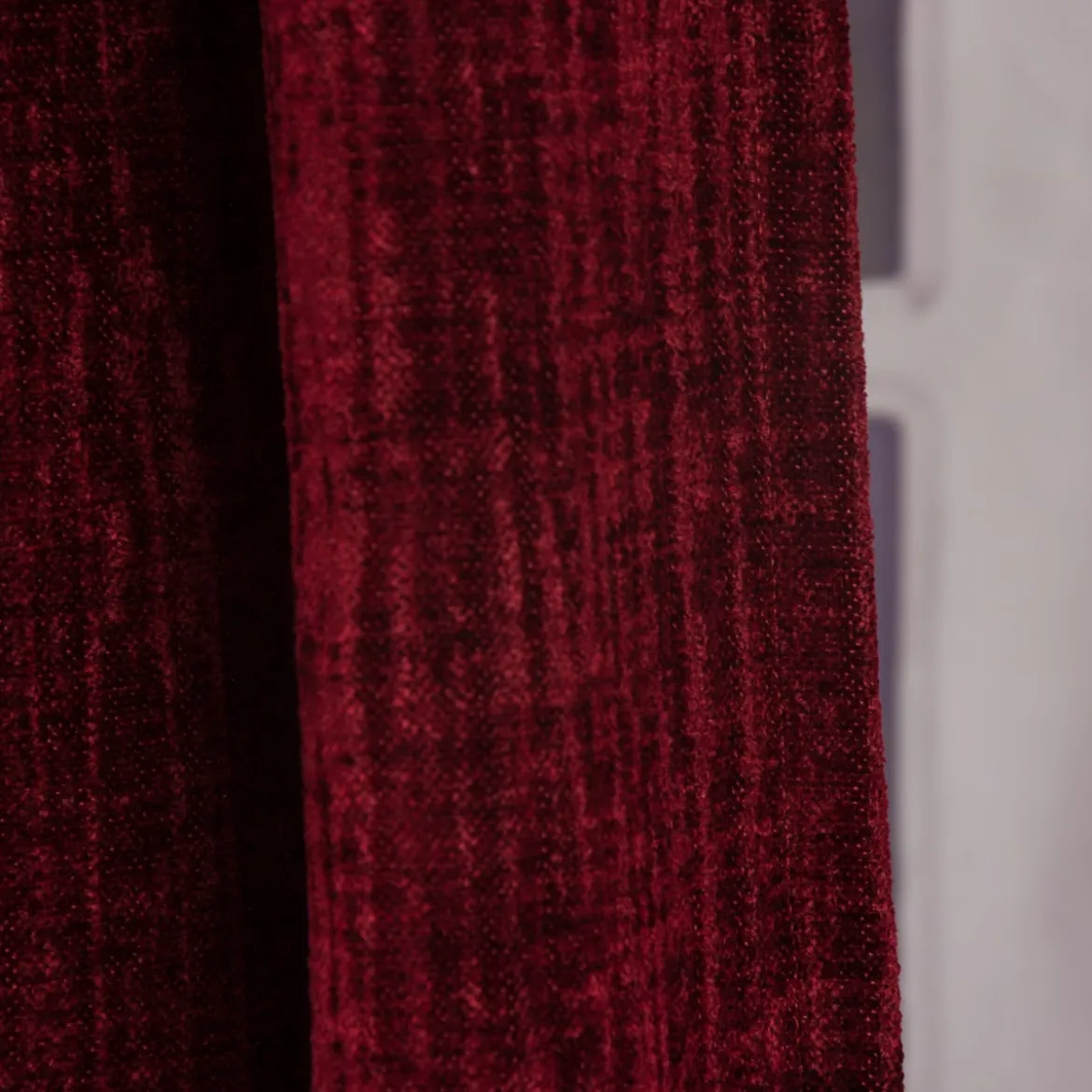 Thermo Chenille Fertigvorhang Kälteschutz Schallschutz Verdunkelung rot 145x245cm