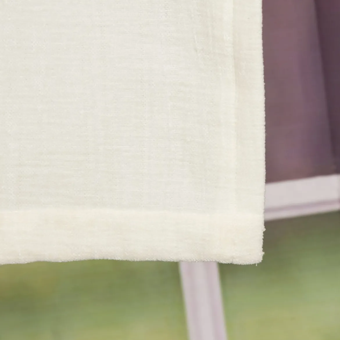 Thermo Chenille Fertigvorhang Kälteschutz Schallschutz Verdunkelung wollweiß 145x245cm