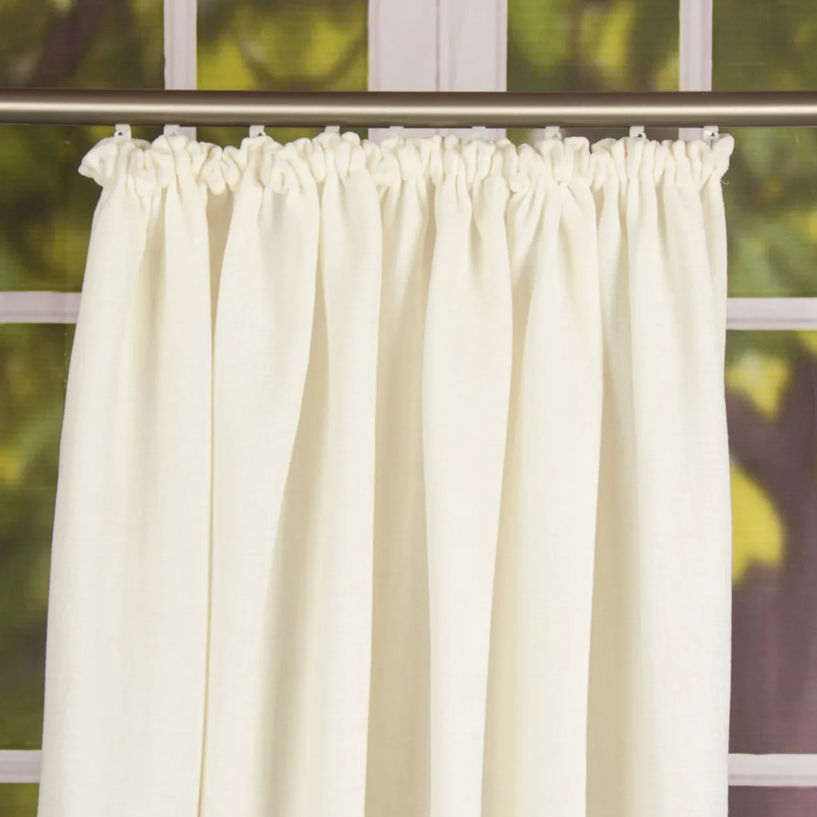 Thermo Chenille Fertigvorhang Kälteschutz Schallschutz Verdunkelung wollweiß 145x245cm