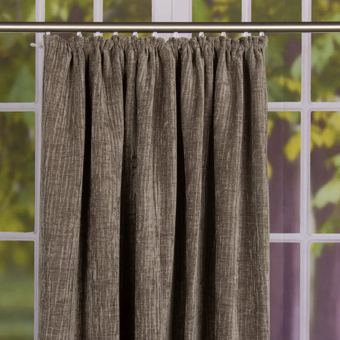 Thermo Chenille Fertigvorhang Kälteschutz Schallschutz Verdunkelung grau 145x245cm